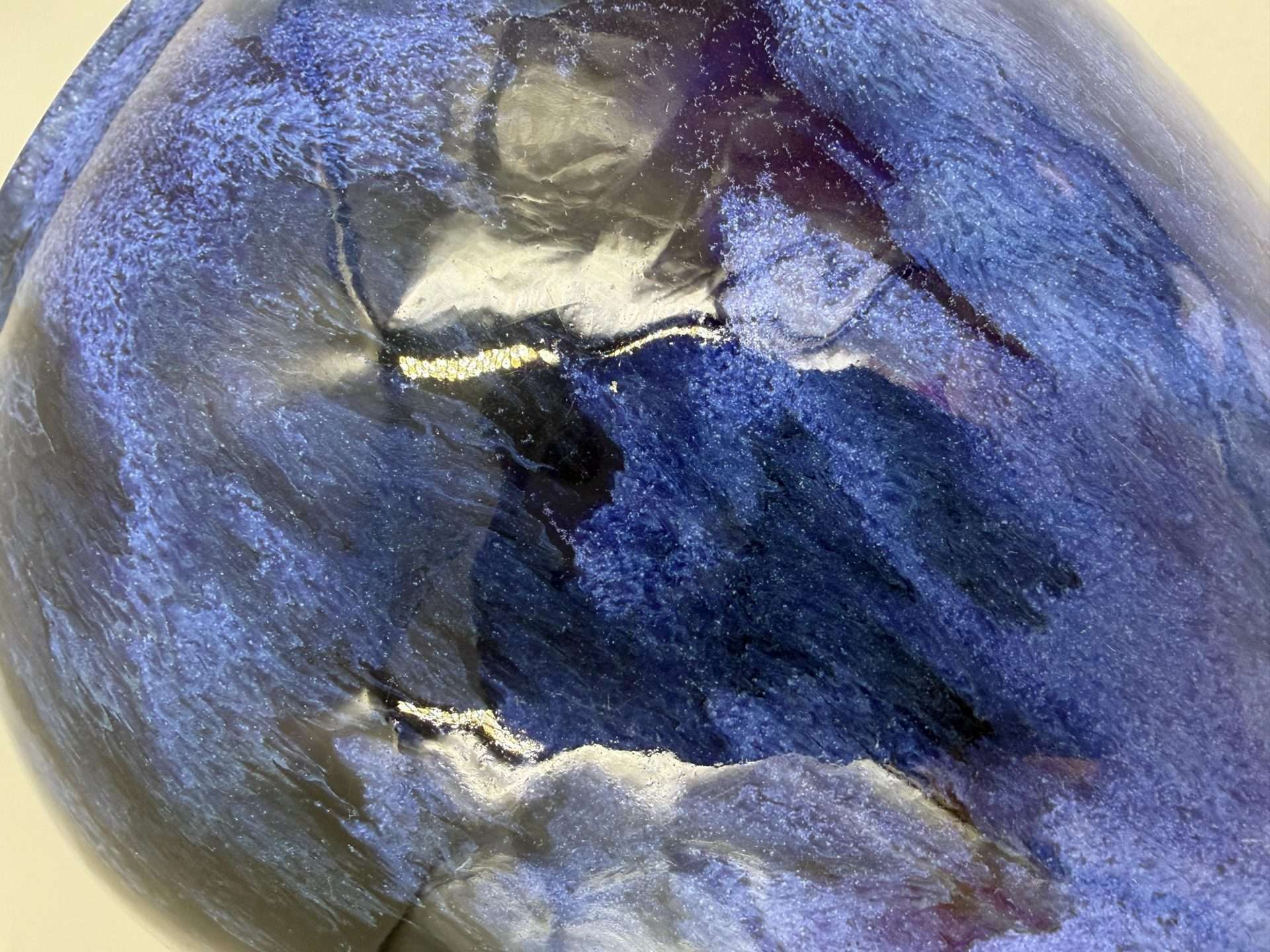 1930s Brush McCoy Blue Onyx Art Pottery Vase Cobalt Drip Glaze Ohio Ceramic Vase - Image 8