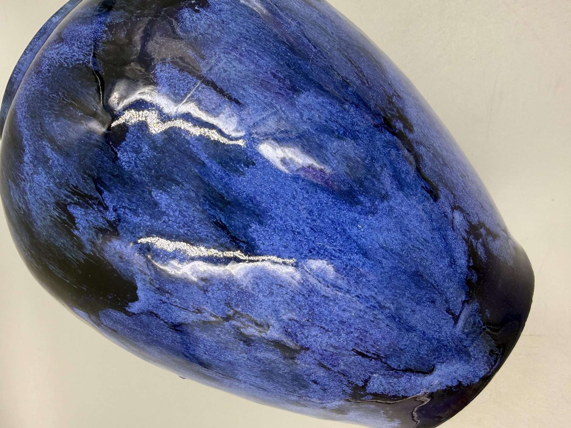 1930s Brush McCoy Blue Onyx Art Pottery Vase Cobalt Drip Glaze Ohio Ceramic Vase - Image 9